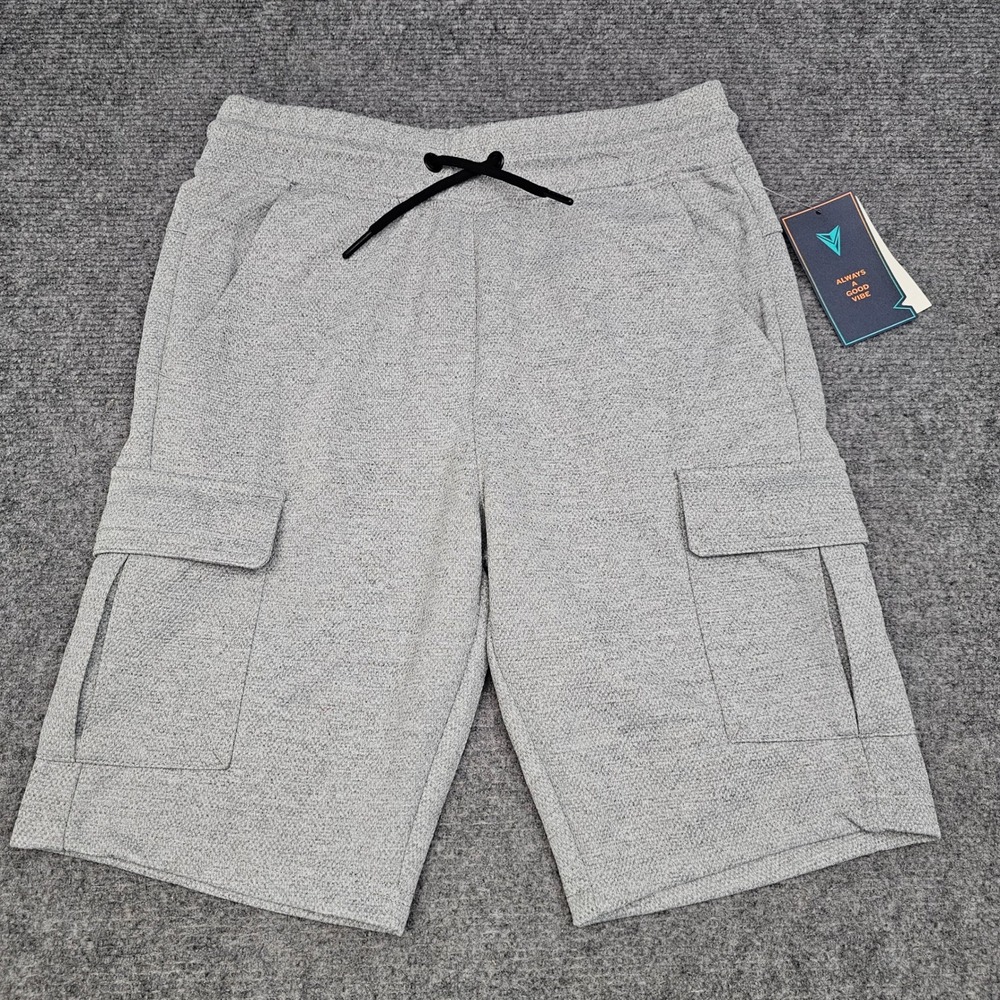 Univibe Boys Grey Heather Knit Cargo Shorts Size Small UB125802 NWT